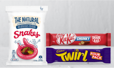 Confectionery products at Coles Express