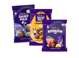 Cadbury Egg Bags one hundred and fourteen to one hundred and seventeen gram varieties