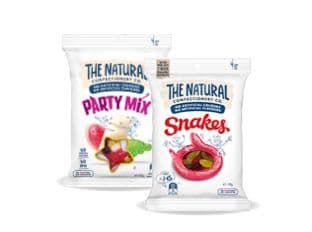 The Natural Confectionery Company one hundred and thirty gram to two hundred and twenty gram varieties